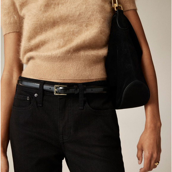 J.Crew Low Rise Denim Trouser 1996 semi-stretch Wide Leg Jean Black 29P NWT - Picture 2 of 9